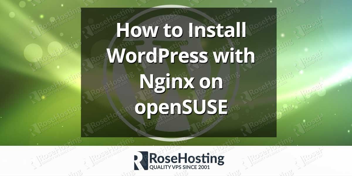 Install WordPress with Nginx on openSUSE