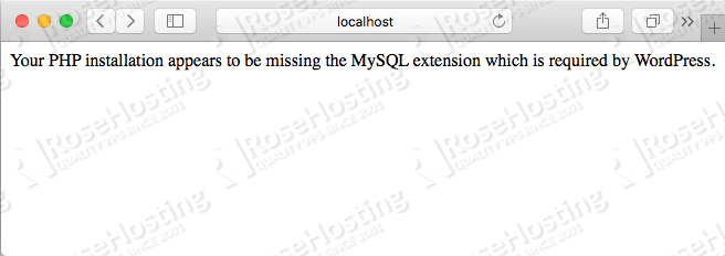 your php installation appears to be missing the mysql extension which is required by wordpress