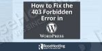 403 Forbidden Error in WordPress