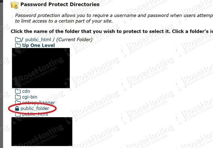 password protect directories using cpanel