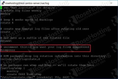 Logrotate Default Configuration, Allow Compression