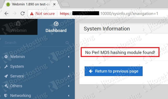 No Perl MD5 hashing module found