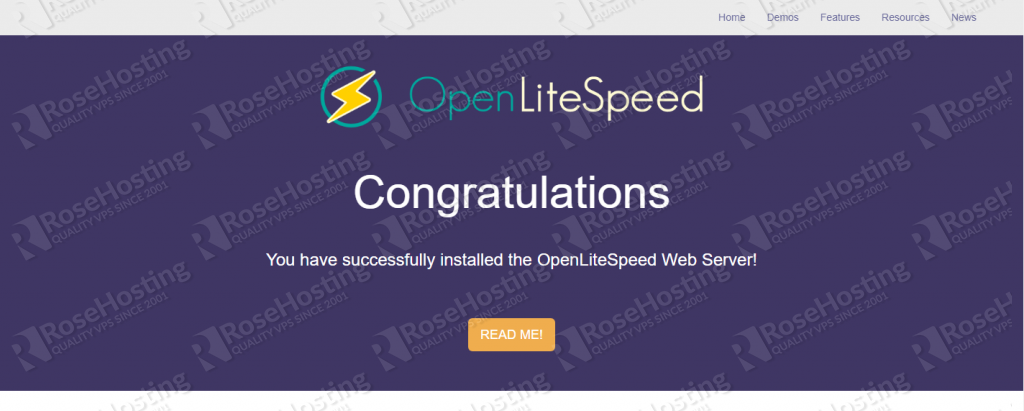 OpenLiteSpeed Default Page