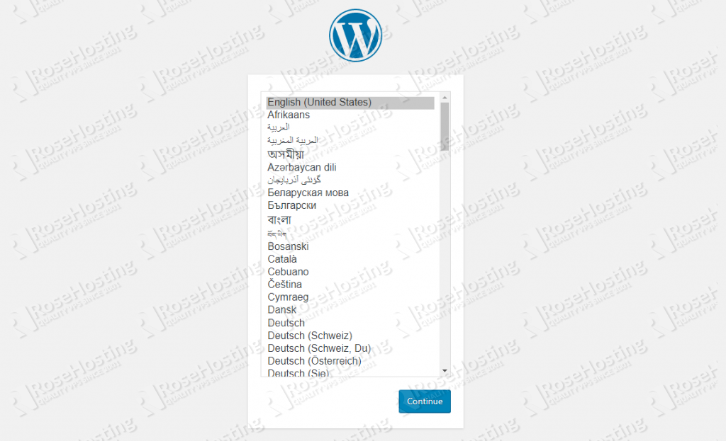 WordPress installation