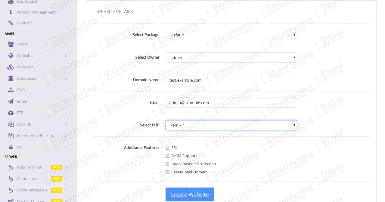 Configuring CyberPanel Website