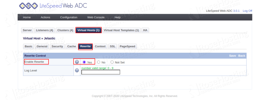 litespeed load balancing with web adc