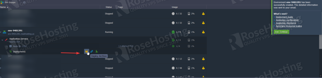 configuring php and apache on rosehosting cloud paas