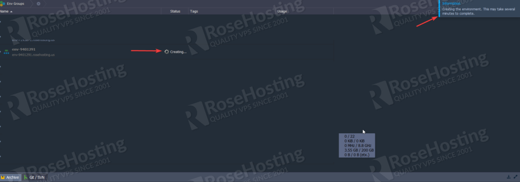 installing php and apache on rosehosting cloud paas