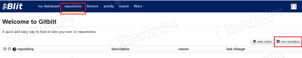 gitblit configuring on rosehosting cloud