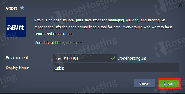 how to set up and install gitblit on rosehosting cloud