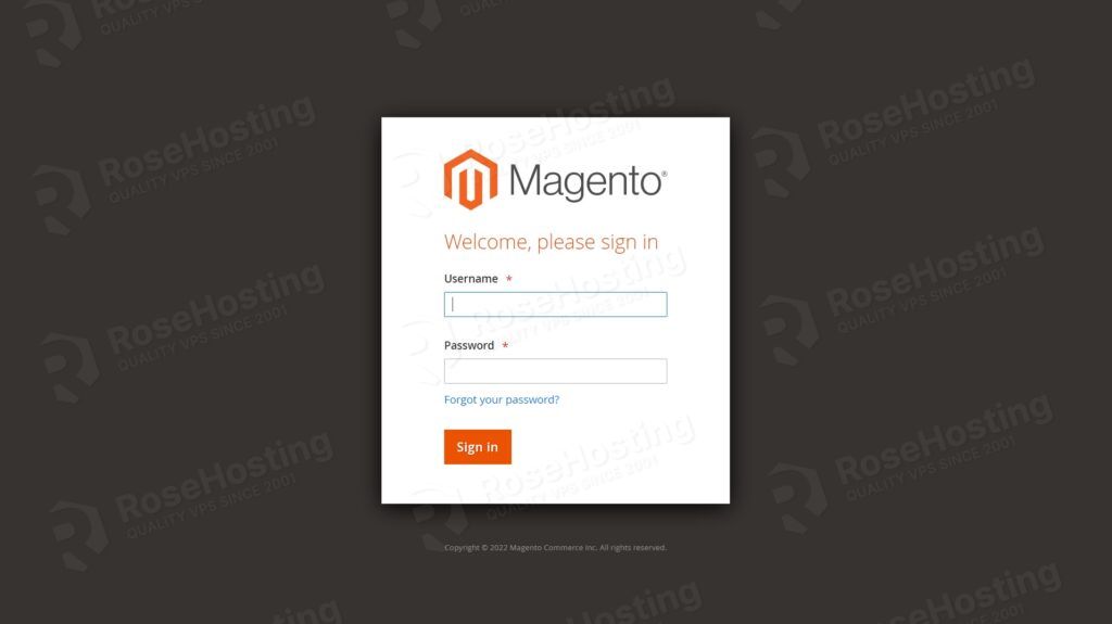 Magento 2.4.4 Login Page