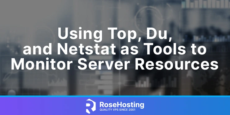 using top du and netstat to monitor server resources