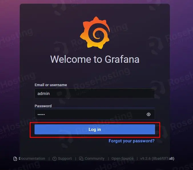 grafana login