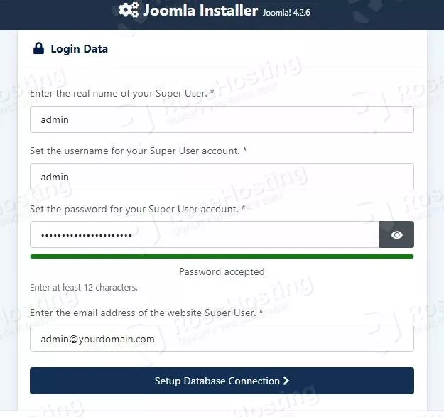 joomla set password