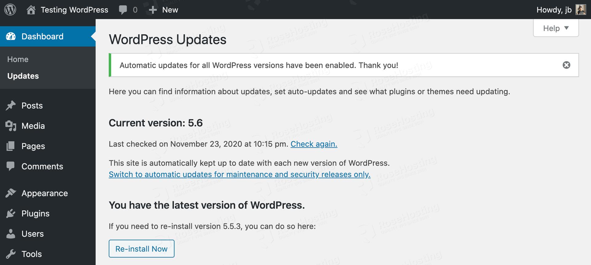 wordpress updates