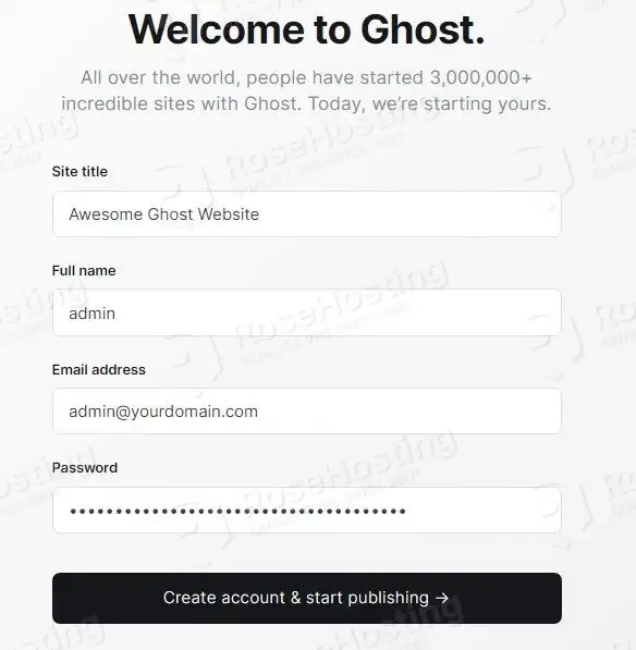 ghost set credentials