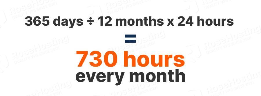 730 hours in a month