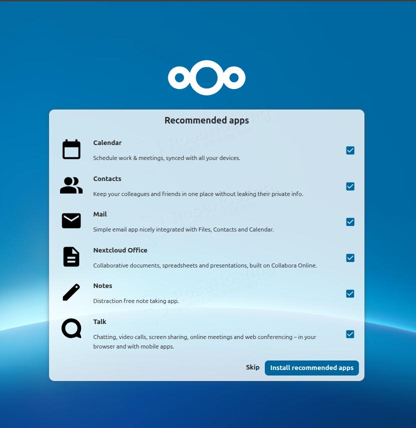 NextCloud recommended apps
