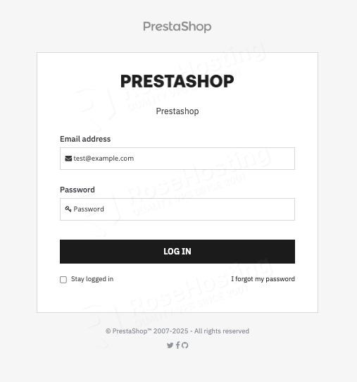 PrestaShop login