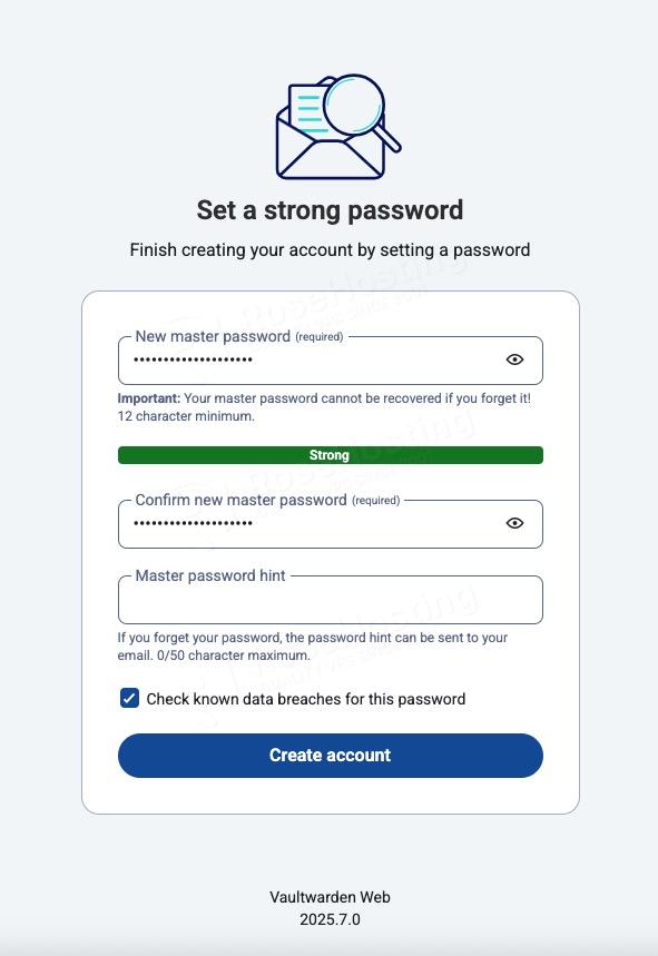 Set a strong master password