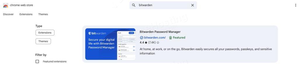 install Bitwarden extension on Chrome