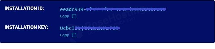 Bitwarden installation ID and installation key