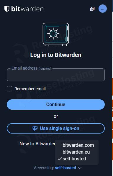 login to Bitwarden on AlmaLinux 10