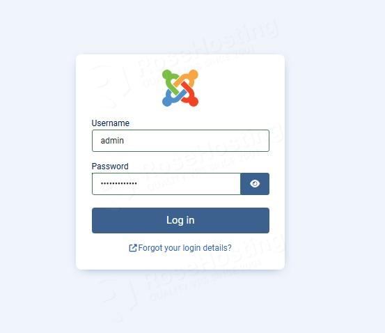 Create Joomla admin