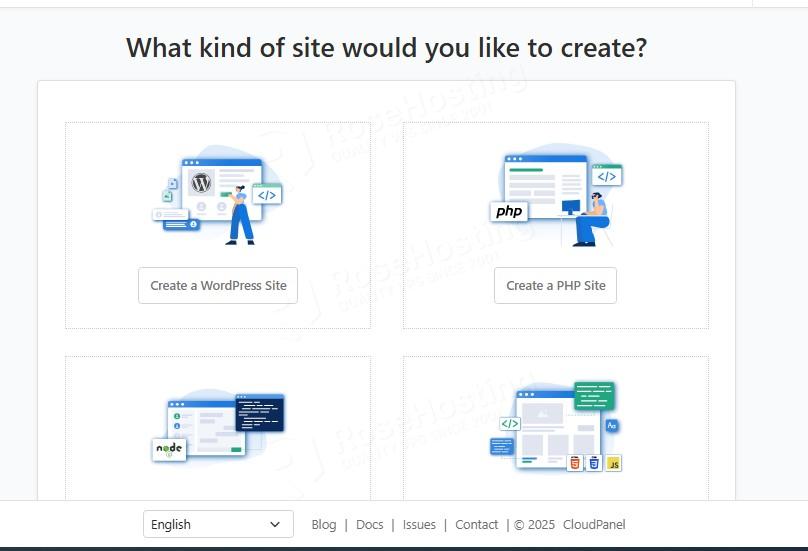 What kind of site would you like to create?