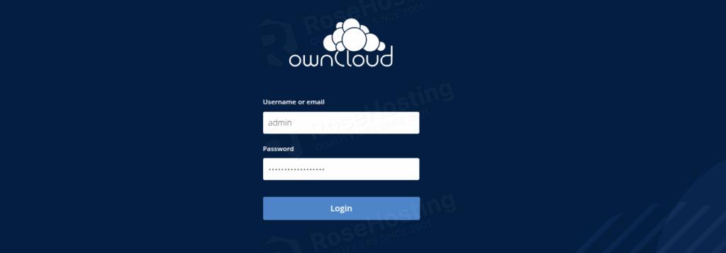 Login to owncloud