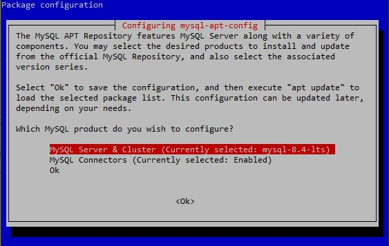 Configuring MySQL APT Config