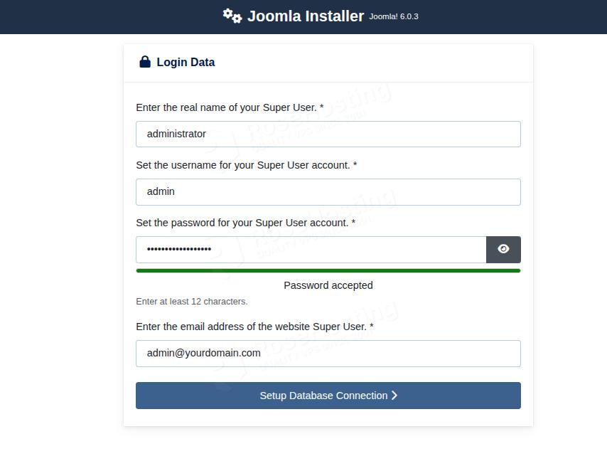 Joomla secure login details
