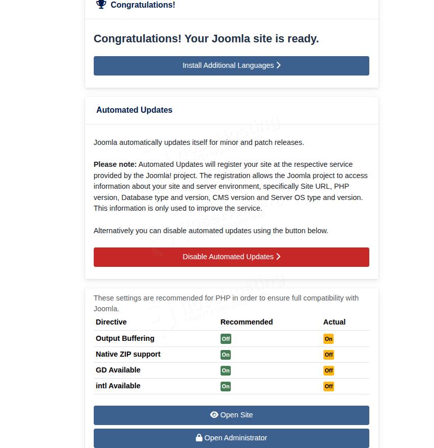 Congratulations on your Install Joomla on Ubuntu 26.04