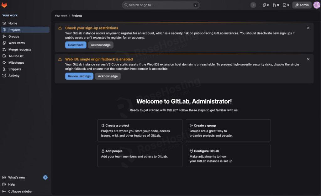 GitLab Dashboard