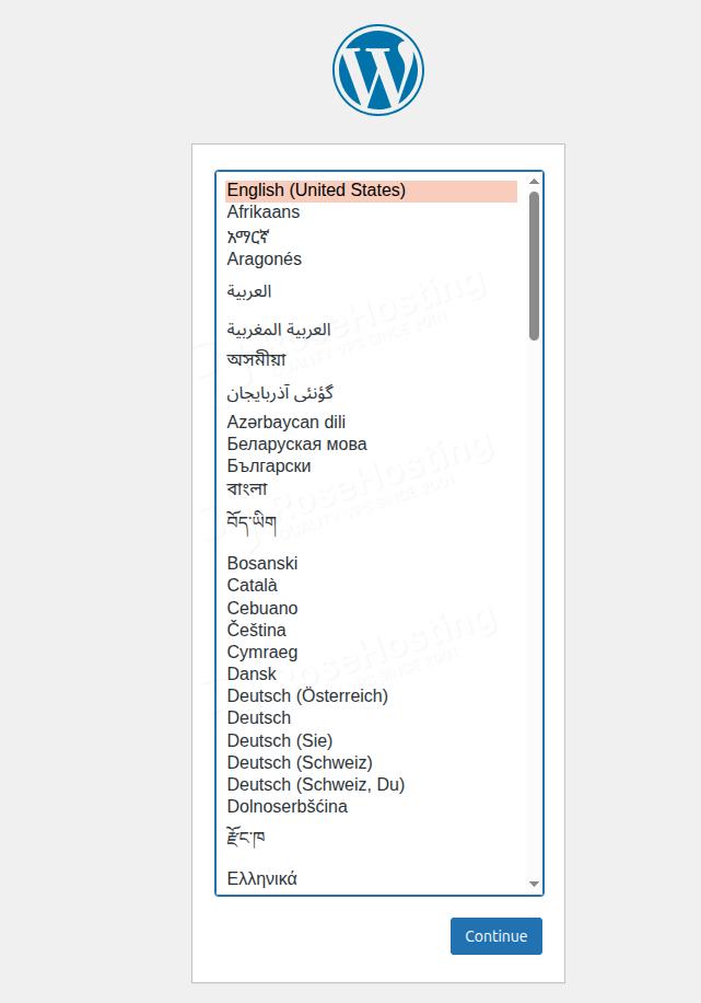 WordPress choose language