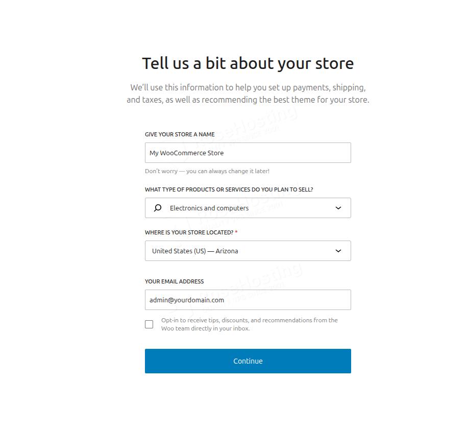 Add your store information