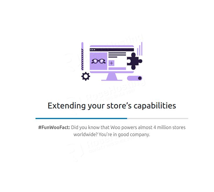 Install WooCommerce on Debian 13 progress bar