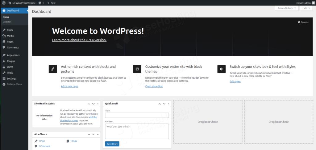 WordPress Dashboard