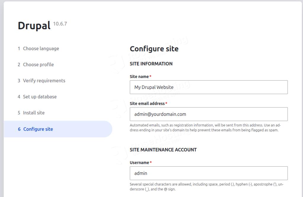 Create Drupal site