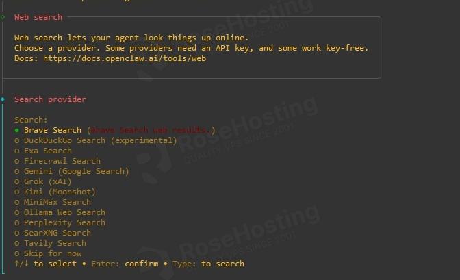 Skip search provider for now