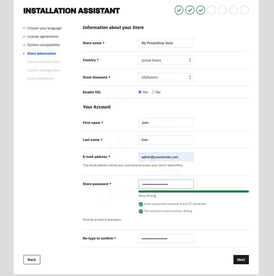PrestaShop Store Information