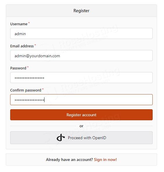 forgejo register