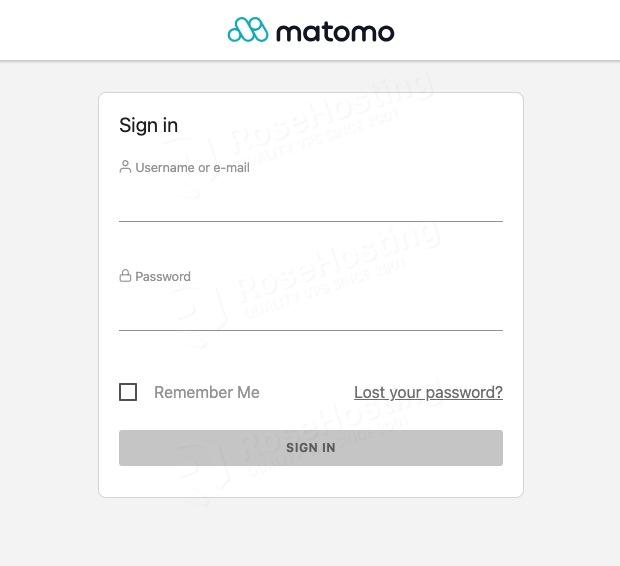 Sign in to your Matomo account