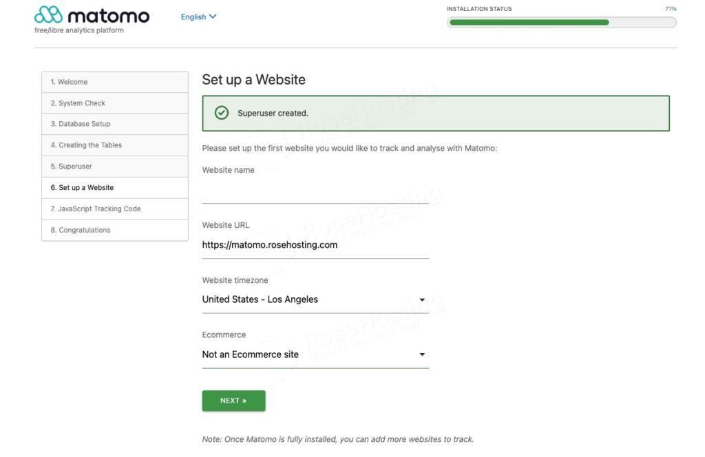Install Matomo on Ubuntu 26.04 and set up a website