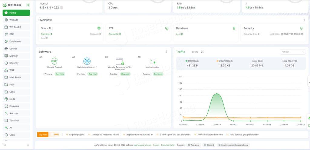 aaPanel Dashboard