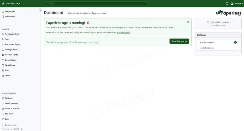 Paperless-ngx dashboard