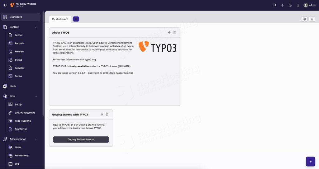 Typo3 Dashboard