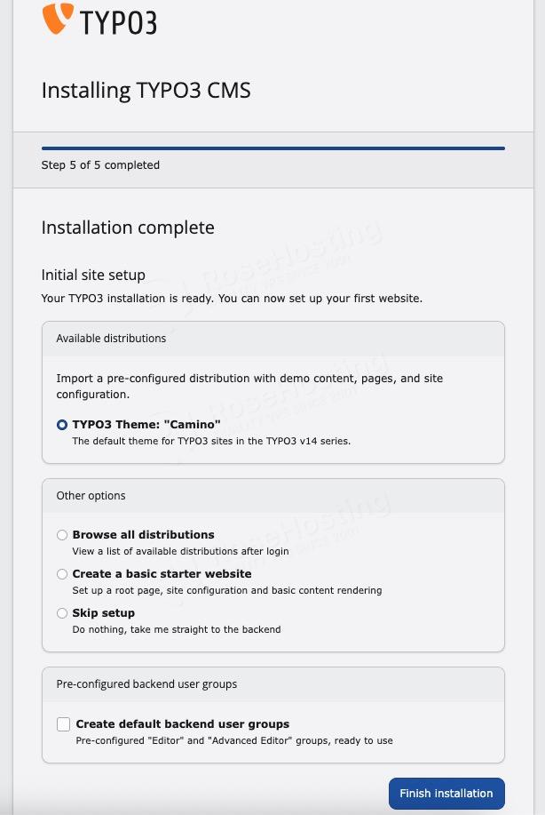 Install TYPO3 CMS on AlmaLinux 10 complete