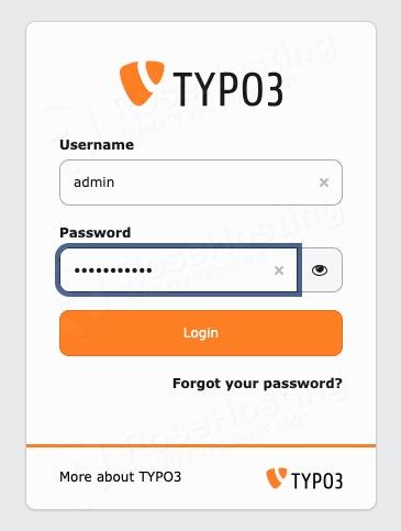 Login to Typo3