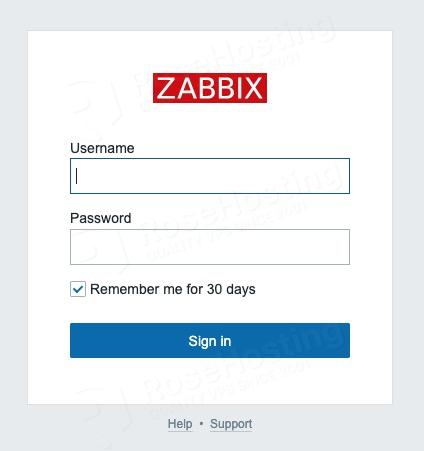 Login to Zabbix